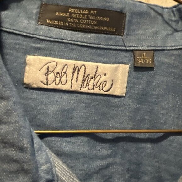 Bob Mackie Custom made Denim Button up Shirt Mens NWOT Rare - Picture 2 of 10